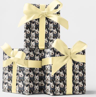 Show full view: London Penny Westie Wonders Wrapping Paper, Glossy, 6-ft roll slide 4 of 5
