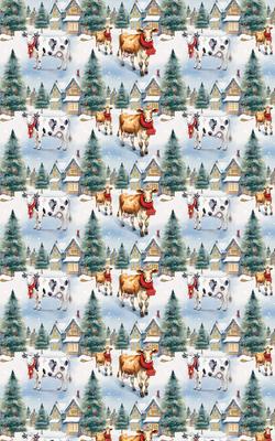 Show full view: Lodon Penny Tinsel Town Cows Wrapping Paper, Glossy, 15-ft roll slide 5 of 5