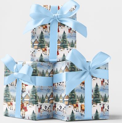 Show full view: Lodon Penny Tinsel Town Cows Wrapping Paper, Glossy, 6-ft roll slide 3 of 4