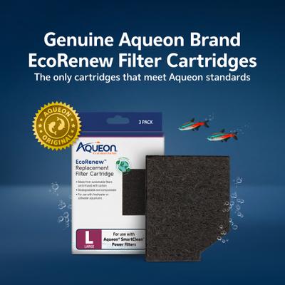 Show full view: Aqueon EcoRenew Aquarium Replacement Filter Cartridges, Black, Large, 3 count slide 2 of 11