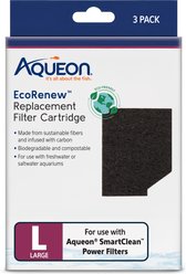 Aqueon EcoRenew Aquarium Replacement Filter Cartridges, Black, Large, 3 count