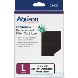 Aqueon EcoRenew Aquarium Replacement Filter Cartridges, Black, Large, 3 count