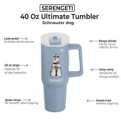 Show full view: E&S PETS Schnauzer Uncut Stainless Steel Tumbler, 40-oz, Steel slide 2 of 6