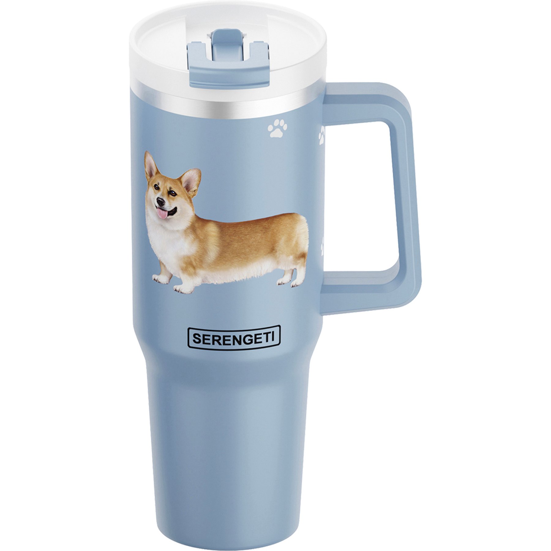 E&S PETS Welsh Corgi Stainless Steel Tumbler, 40-oz, Steel