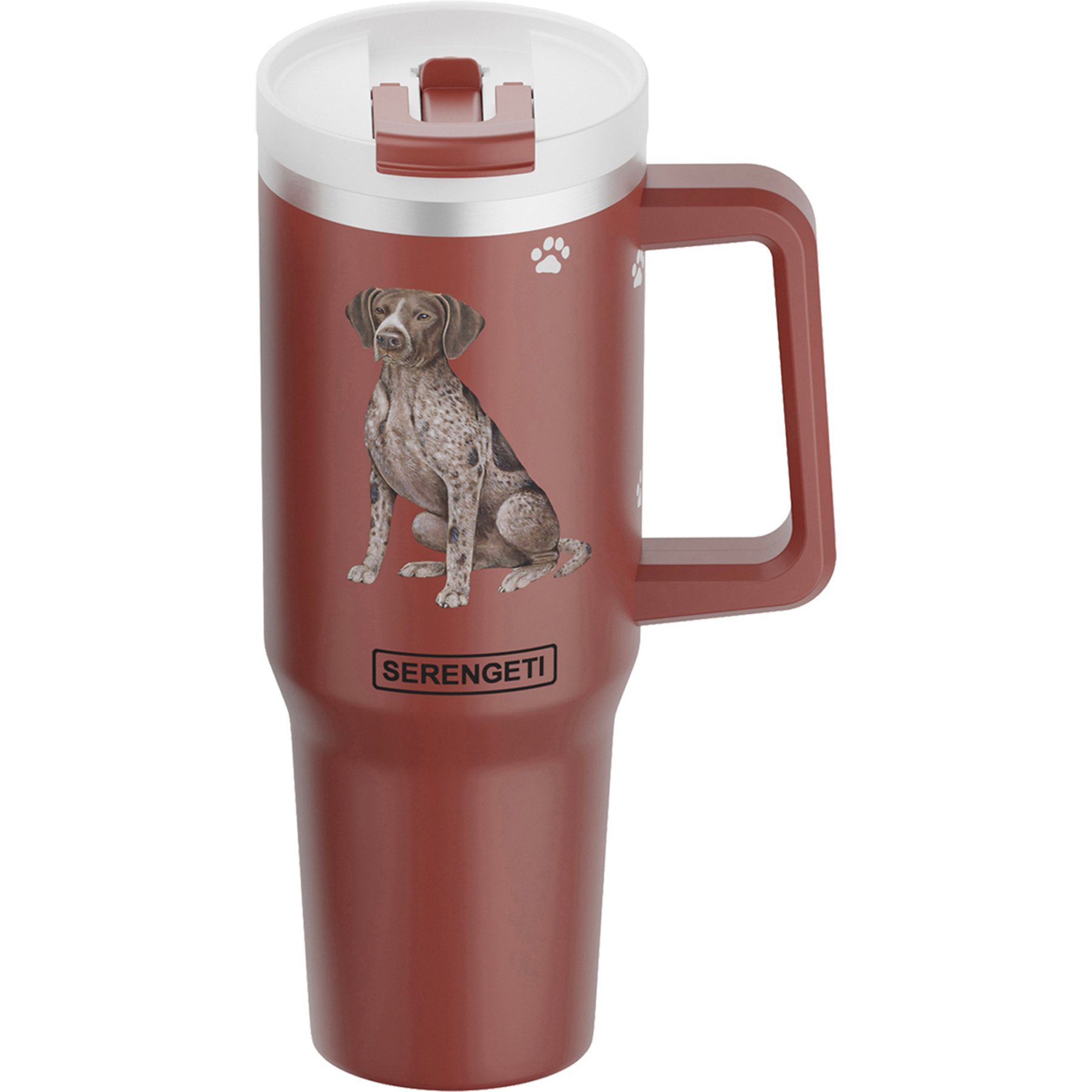 E&S PETS German Shorthaired Pointer Stainless Steel Tumbler, 40-oz, Red