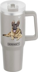 E&S PETS German Shepherd Stainless Steel Tumbler, 40-oz, Gray