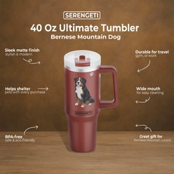 E&S PETS Bernese Mt. Dog Stainless Steel Tumbler, 40-oz, Red slide 2 of 5