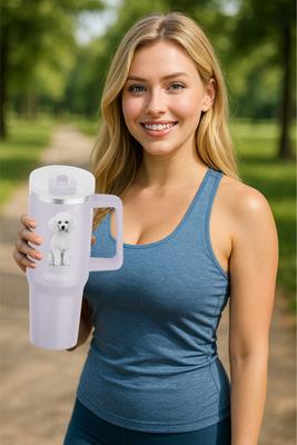 Show full view: E&S PETS Poodle Stainless Steel Tumbler, 40-oz, Purple slide 3 of 6