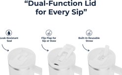 E&S PETS Rottweiler Stainless Steel Tumbler, 40-oz, Ivory slide 2 of 5