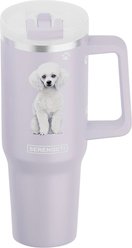 E&S PETS Poodle Stainless Steel Tumbler, 40-oz, Purple