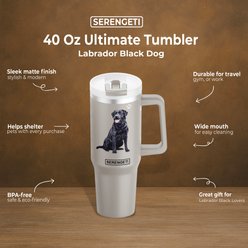 E&S PETS Black Labrador Stainless Steel Tumbler, 40-oz, Gray slide 2 of 5