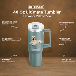 E&S PETS Yellow Labrador Stainless Steel Tumbler, 40-oz, Green slide 2 of 5