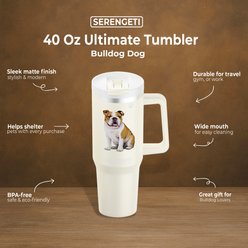 E&S PETS Bulldog Stainless Steel Tumbler, 40-oz, Ivory slide 2 of 5