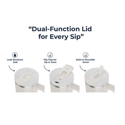 Show full view: E&S PETS Bulldog Stainless Steel Tumbler, 40-oz, Ivory slide 5 of 6