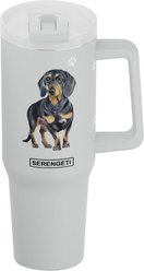 E&S PETS Dachshund Stainless Steel Tumbler, 40-oz, Gray
