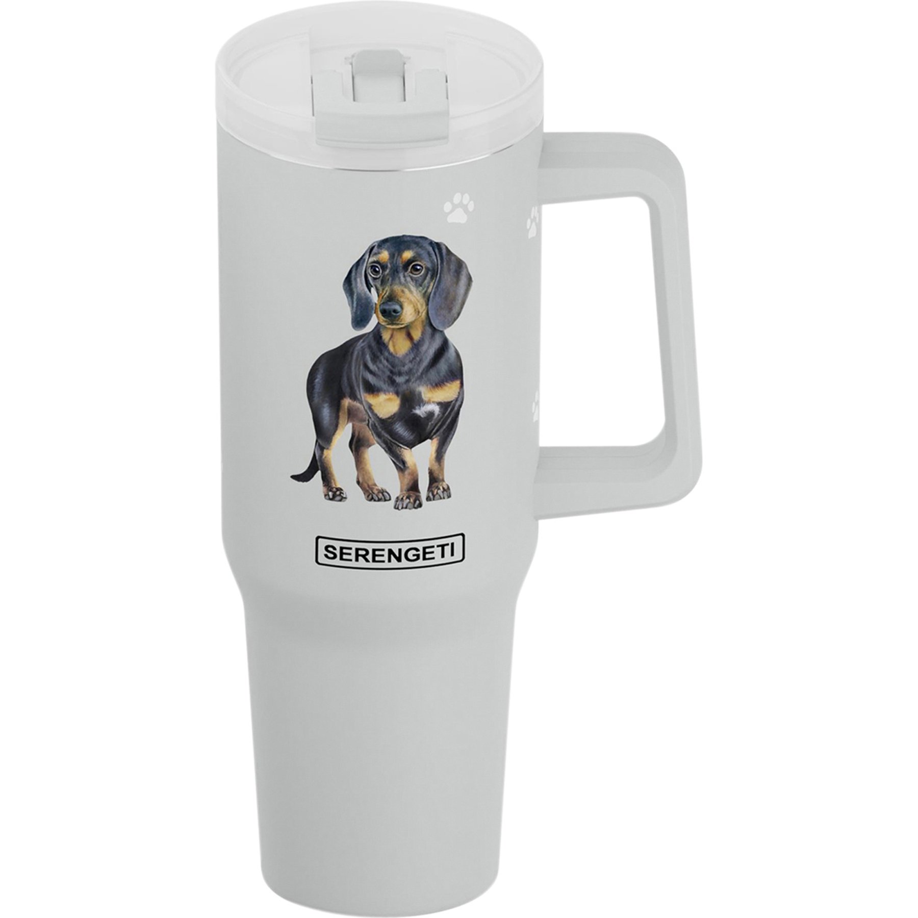 E&S PETS Dachshund Stainless Steel Tumbler, 40-oz, Gray