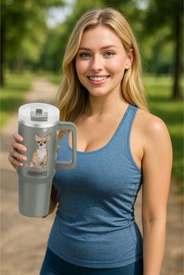 Show full view: E&S PETS Chihuahua Stainless Steel Tumbler, 40-oz, Green slide 3 of 6