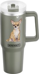 E&S PETS Chihuahua Stainless Steel Tumbler, 40-oz, Green