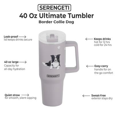 Show full view: E&S PETS Border Collie Stainless Steel Tumbler, 40-oz, Purple slide 2 of 6