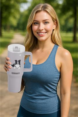 Show full view: E&S PETS Border Collie Stainless Steel Tumbler, 40-oz, Purple slide 3 of 6