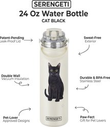 E&S PETS Black Cat Stainless Steel Water Bottle, 24-oz, Cream slide 2 of 4