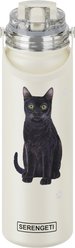 E&S PETS Black Cat Stainless Steel Water Bottle, 24-oz, Cream