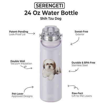 Show full view: E&S PETS Shih Tzu Stainless Steel Water Bottle, 24-oz, Green slide 2 of 5