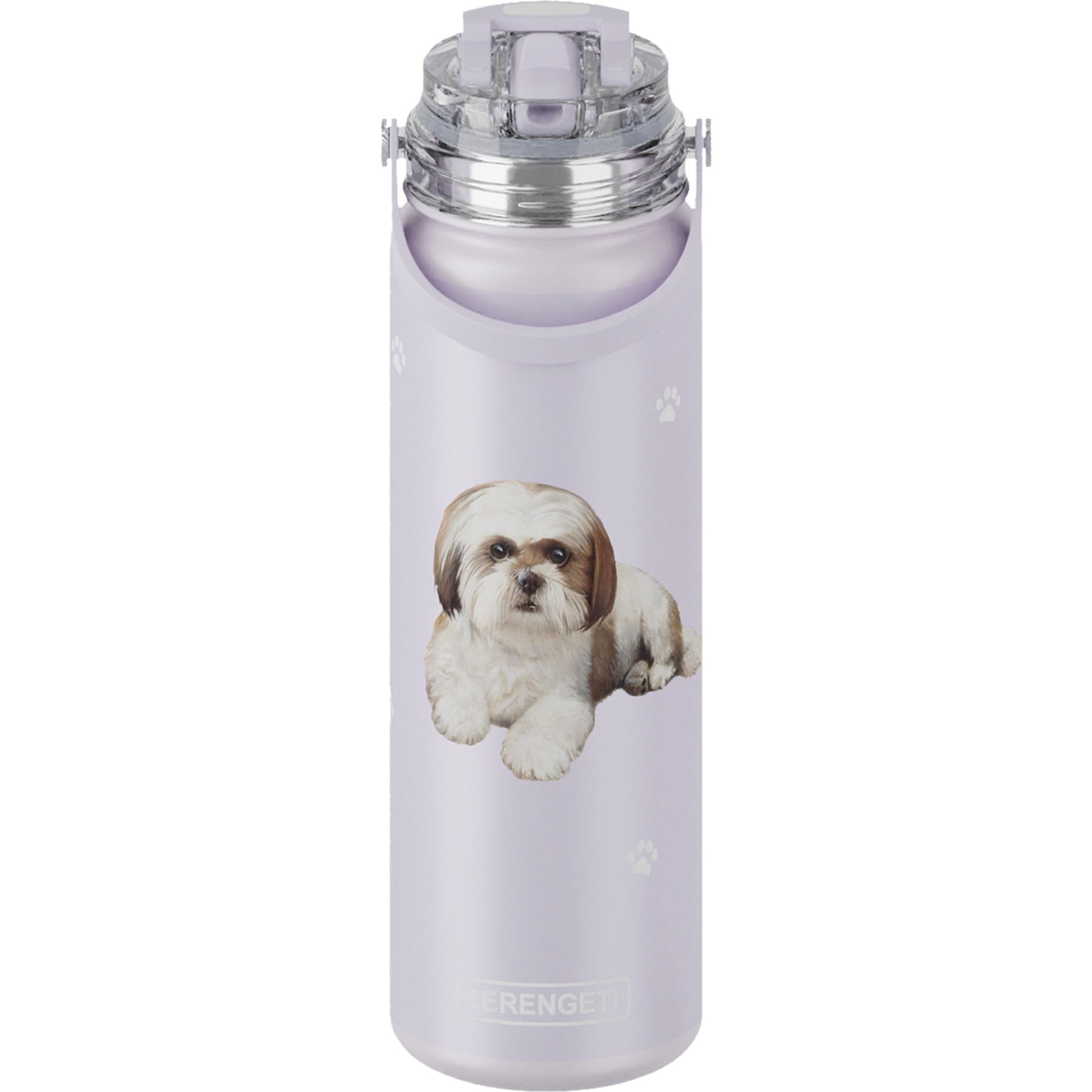 E&S PETS Shih Tzu Stainless Steel Water Bottle, 24-oz, Green
