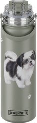 E&S PETS Shih Tzu Stainless Steel Water Bottle, 24-oz, Purple