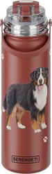 E&S PETS Bernese Mt. Dog Stainless Steel Water Bottle, 24-oz, Red