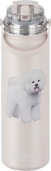 E&S PETS Bichon Frise Stainless Steel Water Bottle, 24-oz, Pink