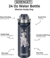 E&S PETS Siberian Husky Stainless Steel Water Bottle, 24-oz, Blue slide 2 of 4