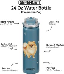 E&S PETS Pomeranian Stainless Steel Water Bottle, 24-oz, Teal slide 2 of 4