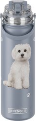 E&S PETS Maltese Stainless Steel Water Bottle, 24-oz, Light Blue