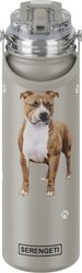 E&S PETS Pit Bull Stainless Steel Water Bottle, 24-oz, Gray
