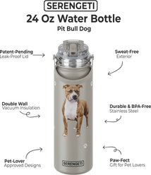 E&S PETS Pit Bull Stainless Steel Water Bottle, 24-oz, Gray slide 2 of 4