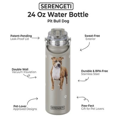 Show full view: E&S PETS Pit Bull Stainless Steel Water Bottle, 24-oz, Gray slide 2 of 5