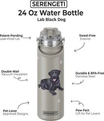 E&S PETS Black Lab Stainless Steel Water Bottle, 24-oz, Gray slide 2 of 4