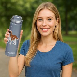 E&S PETS King Charles Cavalier Stainless Steel Water Bottle, 24-oz, Light Blue slide 2 of 4