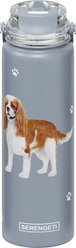 E&S PETS King Charles Cavalier Stainless Steel Water Bottle, 24-oz, Light Blue