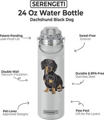 E&S PETS Dachshund Stainless Steel Water Bottle, 24-oz, Gray slide 2 of 4