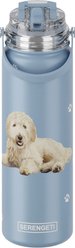 E&S PETS Goldendoodle Stainless Steel Water Bottle, 24-oz, Light Blue