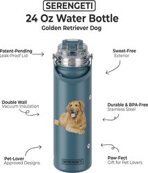 E&S PETS Golden Retriever Stainless Steel Water Bottle, 24-oz, Turquoise slide 2 of 4