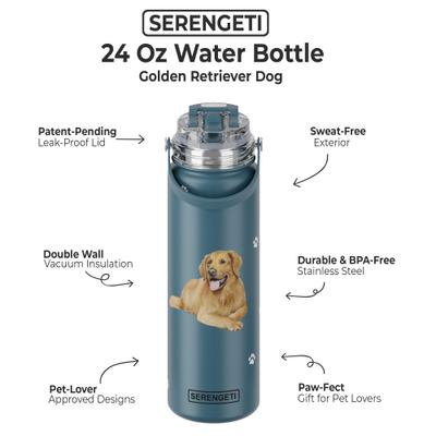 Show full view: E&S PETS Golden Retriever Stainless Steel Water Bottle, 24-oz, Turquoise slide 2 of 5