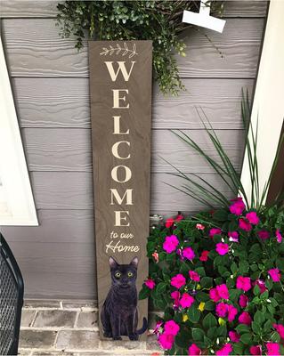 Show full view: E&S PETS Black Cat Wooden Welcome Sign slide 4 of 6