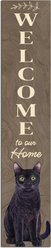 E&S PETS Black Cat Wooden Welcome Sign
