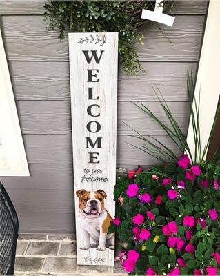 Show full view: E&S PETS Bulldog Wooden Welcome Sign slide 4 of 6