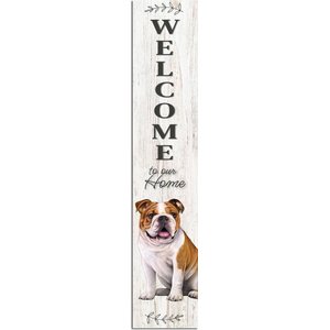 E&S PETS Bulldog Wooden Welcome Sign