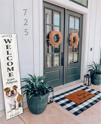 Show full view: E&S PETS Bulldog Wooden Welcome Sign slide 3 of 6