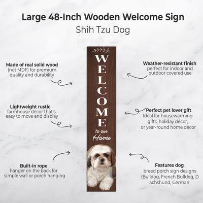 Show full view: E&S PETS Shih Tzu Wooden Welcome Sign slide 2 of 6